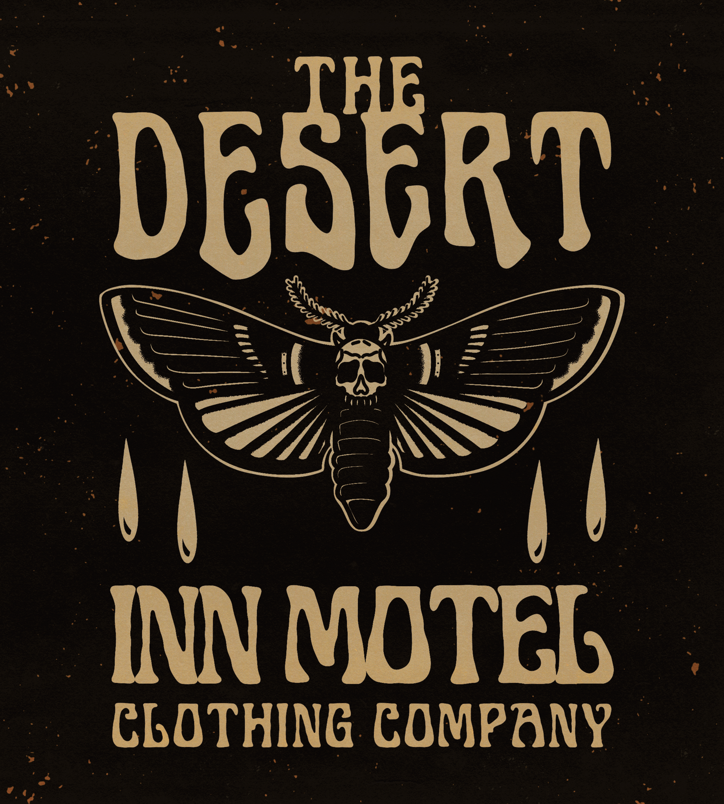 Death Moth Black Crew Neck / Cream Print